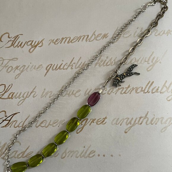 ARTISAN CRAFTED Sterling & Beaded "Leaping Fox" Necklace is New w/o Tags! - Picture 1 of 16